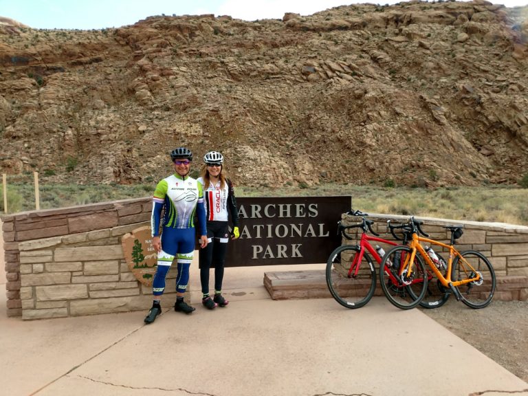 Ross and Sue at Arches entrance
