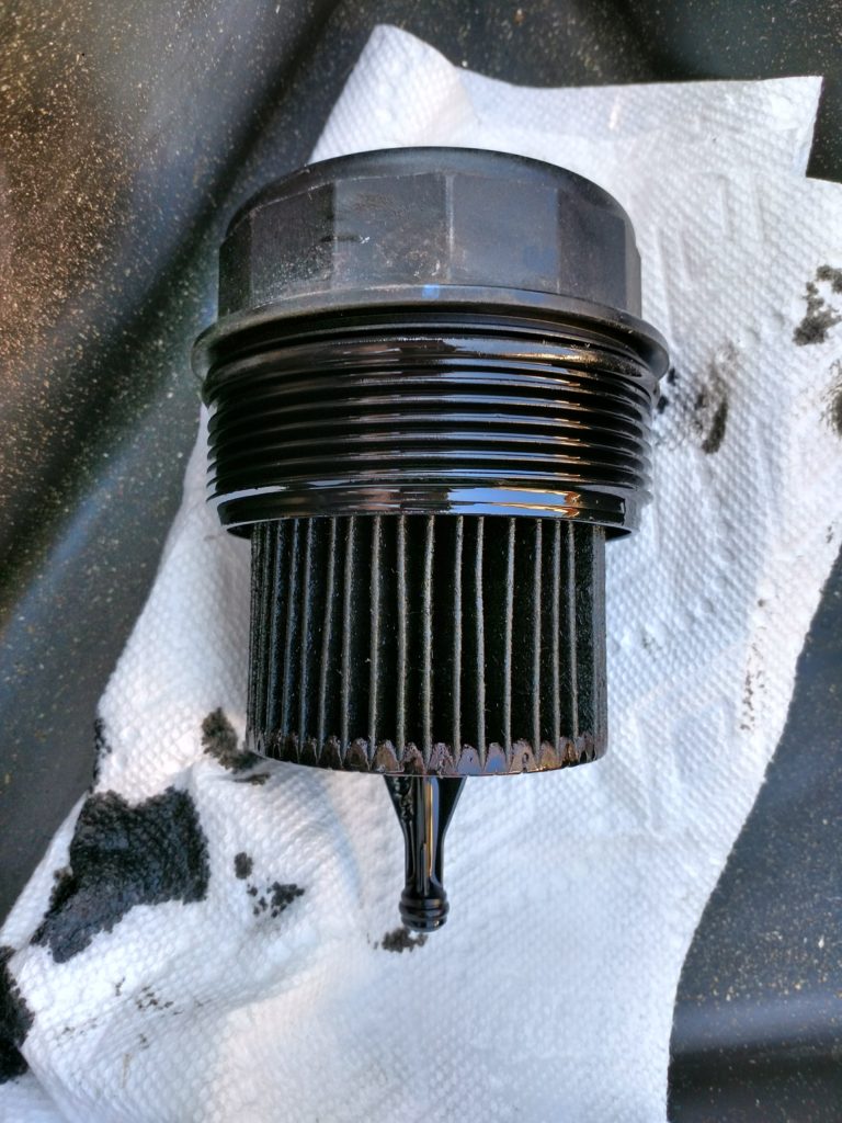 Dirty oil filter and old gaskets