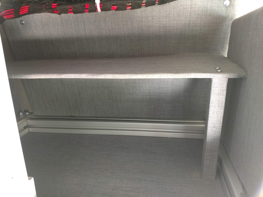 Interior shelf and cabinet section separator