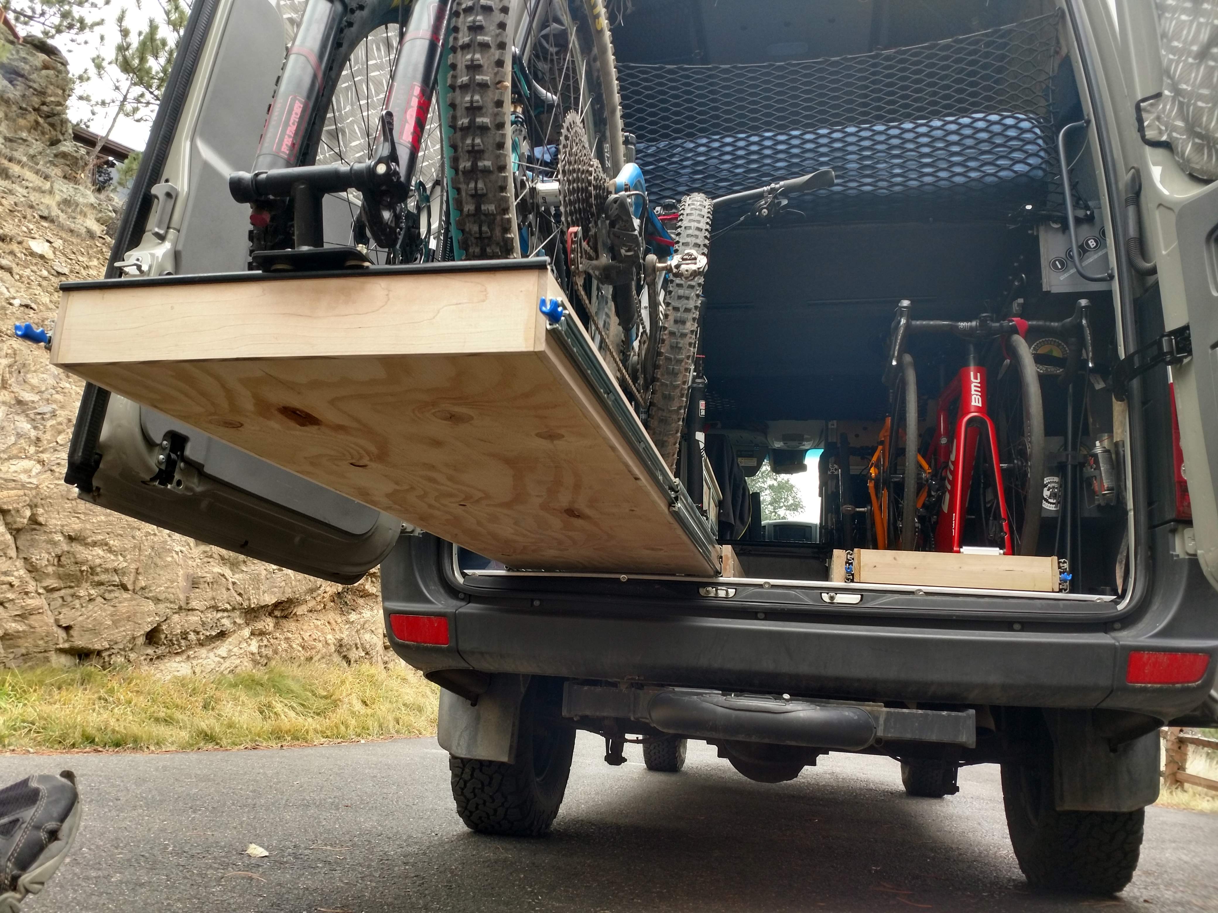 sliding bike storage