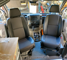 Sprinter van seats swiveled